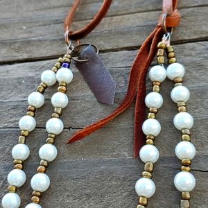 Pearl and Leather Necklace